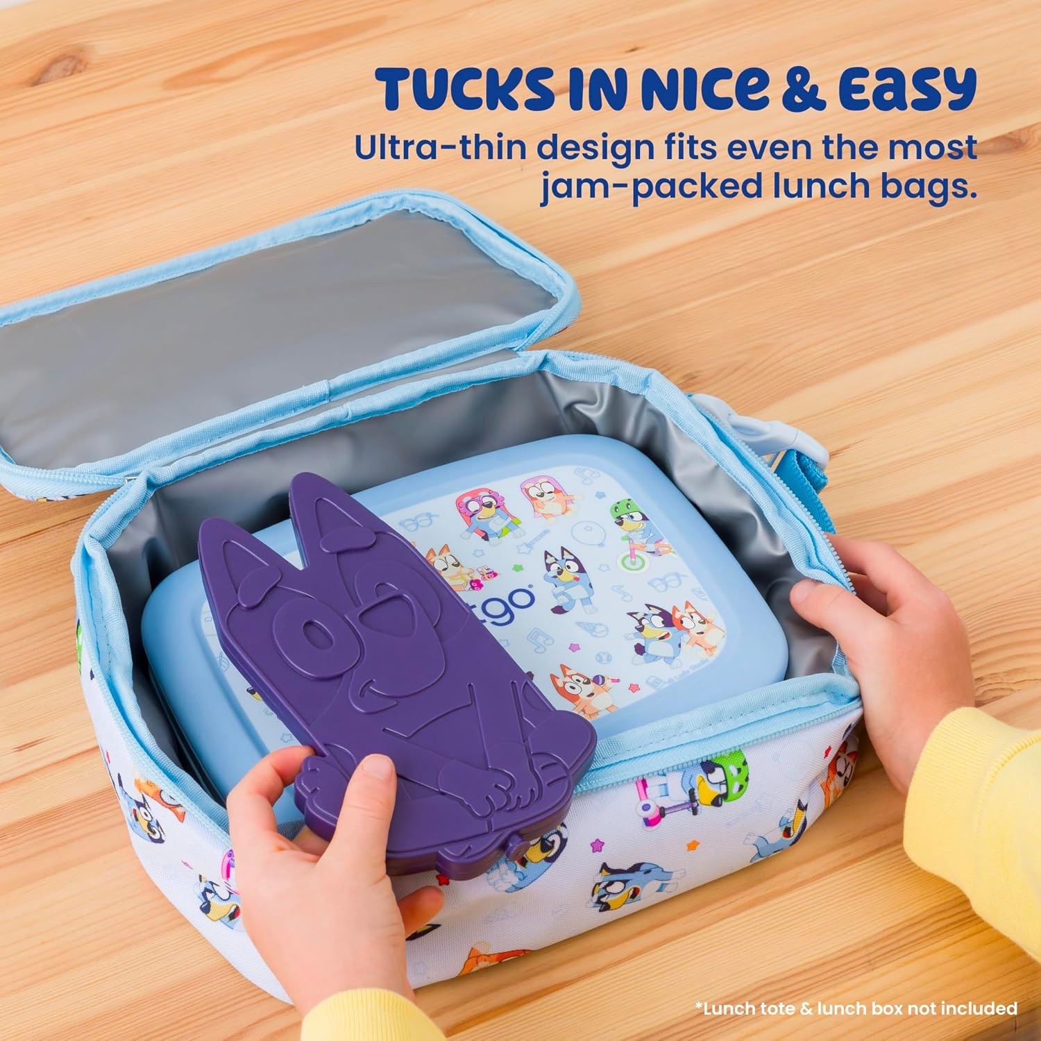 image:imageBentgo  BLUEY Reusable Ice Packs for Kids  QuickFreeze Slim Ice Packs for Lunch Boxes Lunch Bags and Coolers  Multicolored 4Pack Bluey