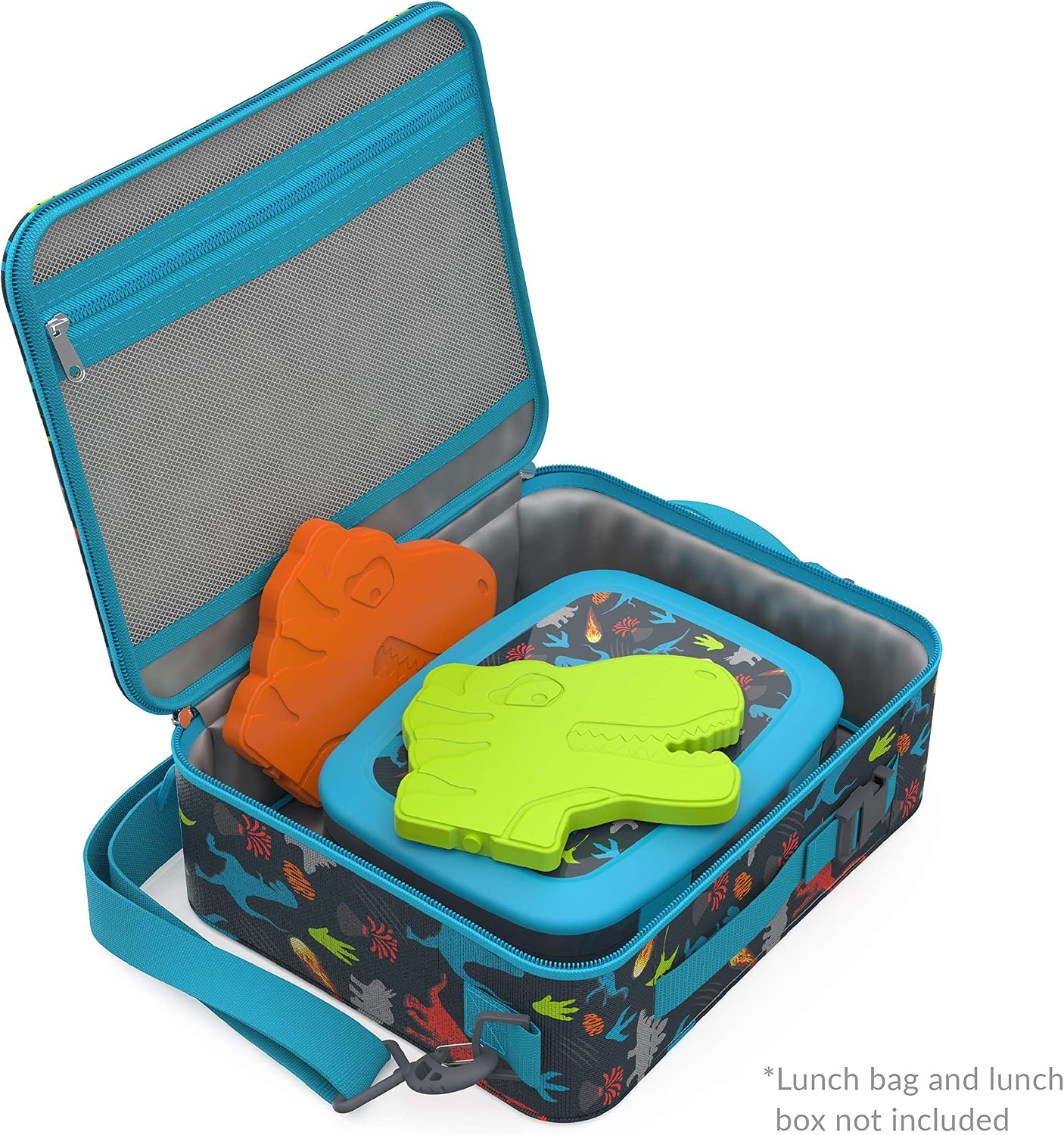 image:imageBentgo Buddies Reusable Ice Packs for Kids  Slim Design for Lunch Boxes Lunch Bags and Coolers Quick Freeze PFAS and BPAFree Multicolored 4Pack DinosaurDinosaur