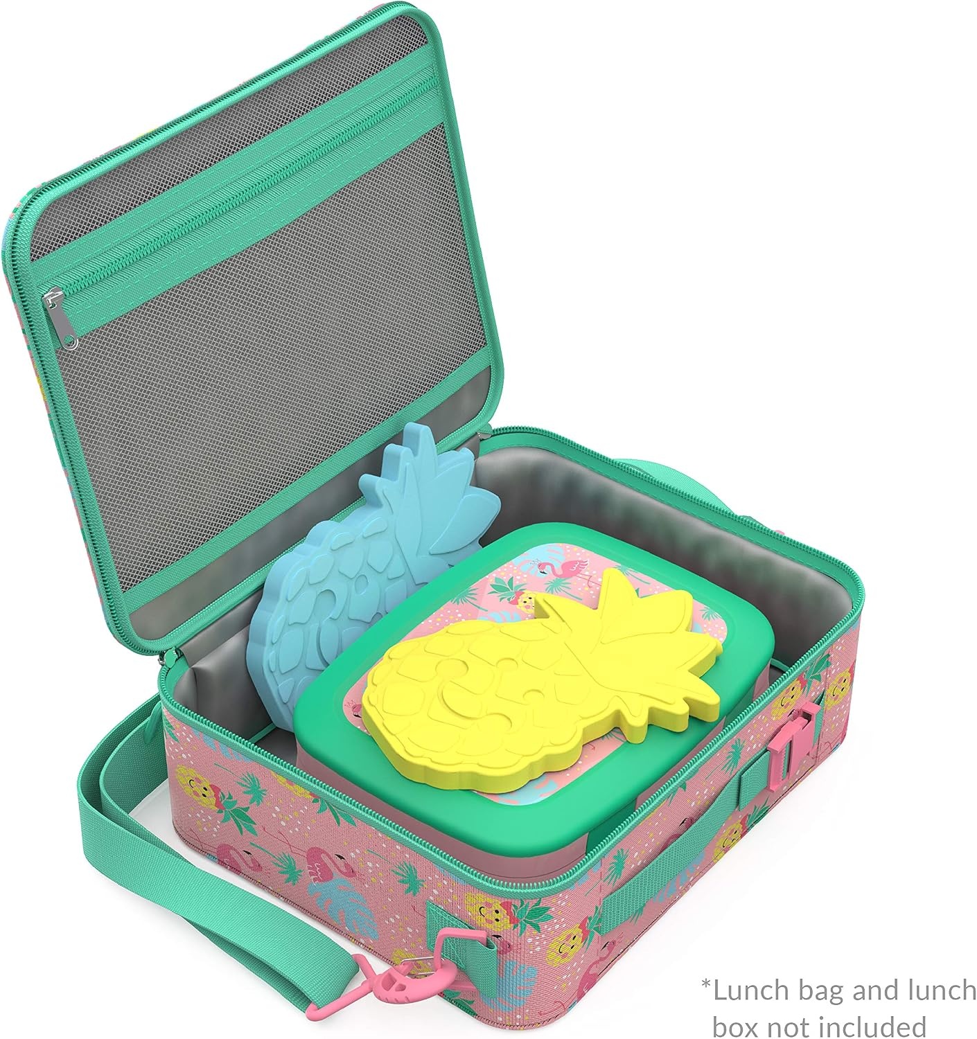 image:imageBentgo Buddies Reusable Ice Packs for Kids  Slim Design for Lunch Boxes Lunch Bags and Coolers Quick Freeze PFAS and BPAFree Multicolored 4Pack DinosaurTropical