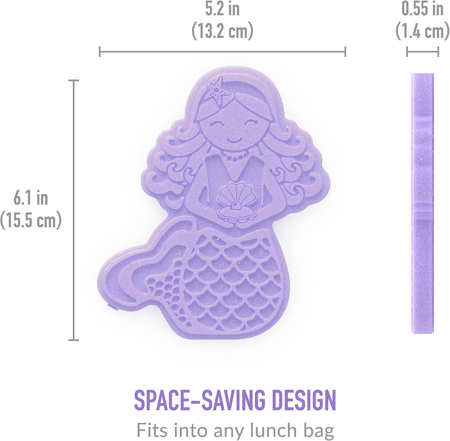 image:imageBentgo Buddies Reusable Ice Packs for Kids  Slim Design for Lunch Boxes Lunch Bags and Coolers Quick Freeze PFAS and BPAFree Multicolored 4Pack DinosaurGlitter Edition  Mermaid