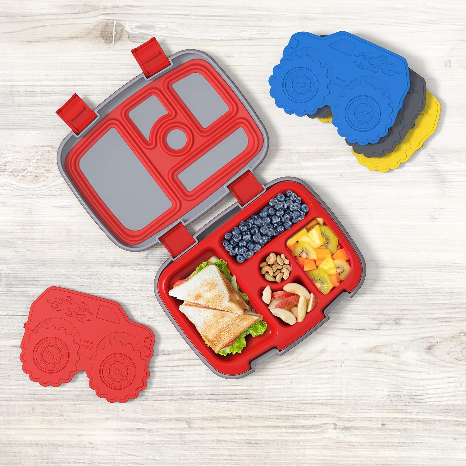 image:imageBentgo Buddies Reusable Ice Packs for Kids  Slim Design for Lunch Boxes Lunch Bags and Coolers Quick Freeze PFAS and BPAFree Multicolored 4Pack DinosaurTrucks
