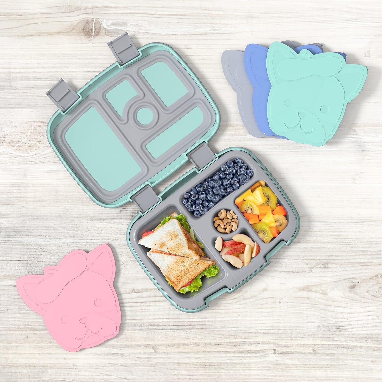 image:imageBentgo Buddies Reusable Ice Packs for Kids  Slim Design for Lunch Boxes Lunch Bags and Coolers Quick Freeze PFAS and BPAFree Multicolored 4Pack DinosaurPuppy Love
