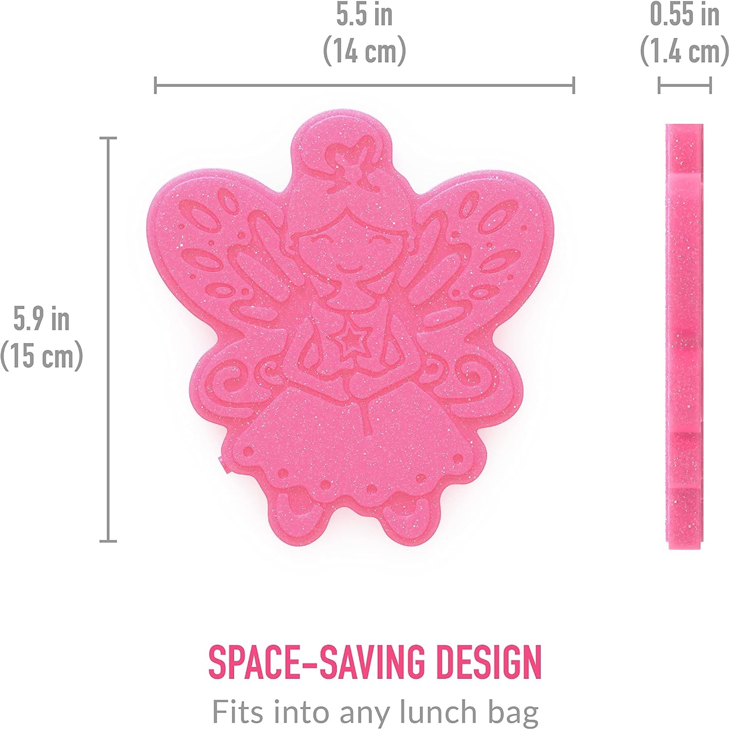 image:imageBentgo Buddies Reusable Ice Packs for Kids  Slim Design for Lunch Boxes Lunch Bags and Coolers Quick Freeze PFAS and BPAFree Multicolored 4Pack DinosaurGlitter Edition  Fairy