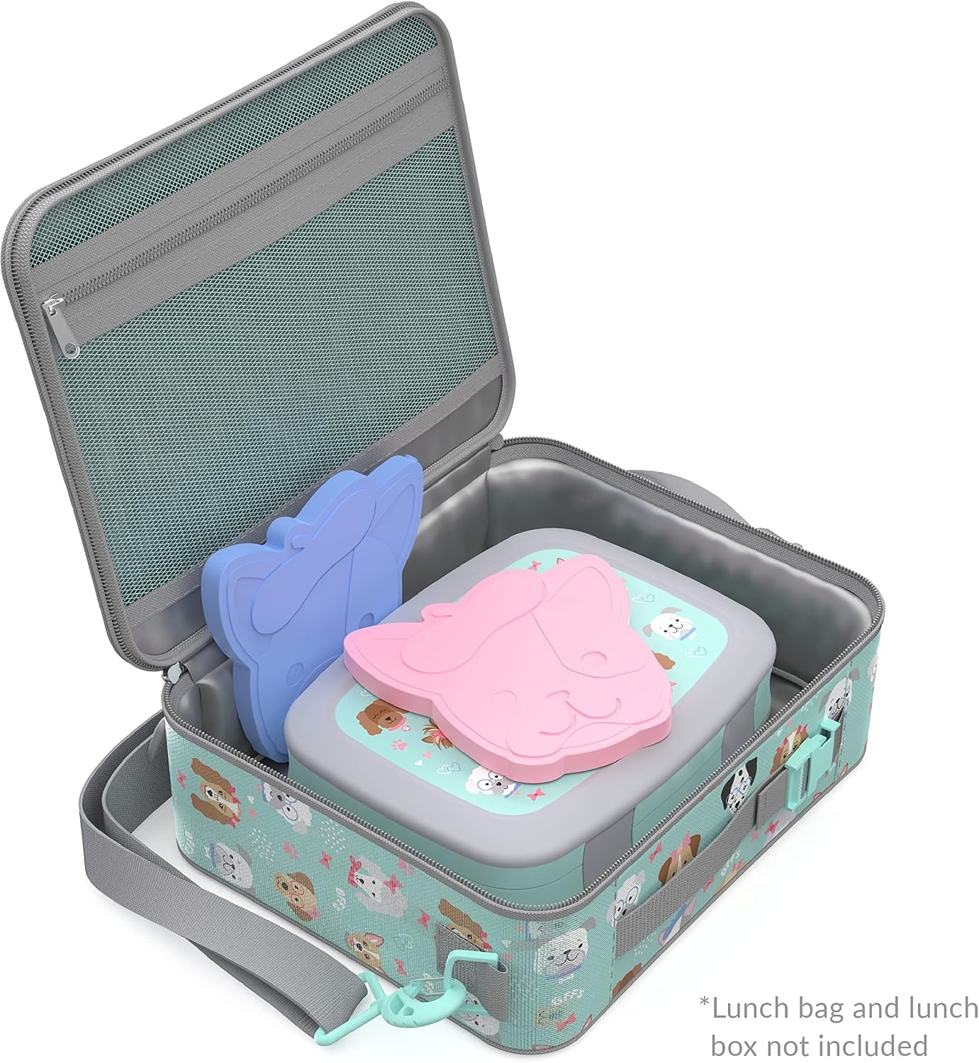 image:imageBentgo Buddies Reusable Ice Packs for Kids  Slim Design for Lunch Boxes Lunch Bags and Coolers Quick Freeze PFAS and BPAFree Multicolored 4Pack DinosaurPuppy Love