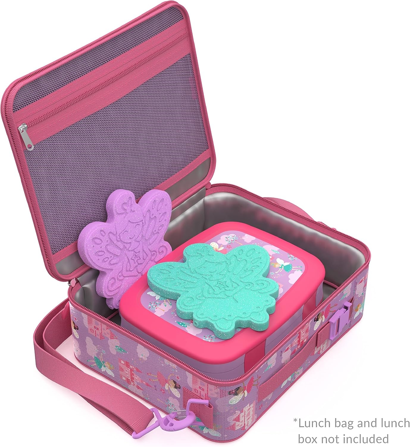image:imageBentgo Buddies Reusable Ice Packs for Kids  Slim Design for Lunch Boxes Lunch Bags and Coolers Quick Freeze PFAS and BPAFree Multicolored 4Pack DinosaurGlitter Edition  Fairy
