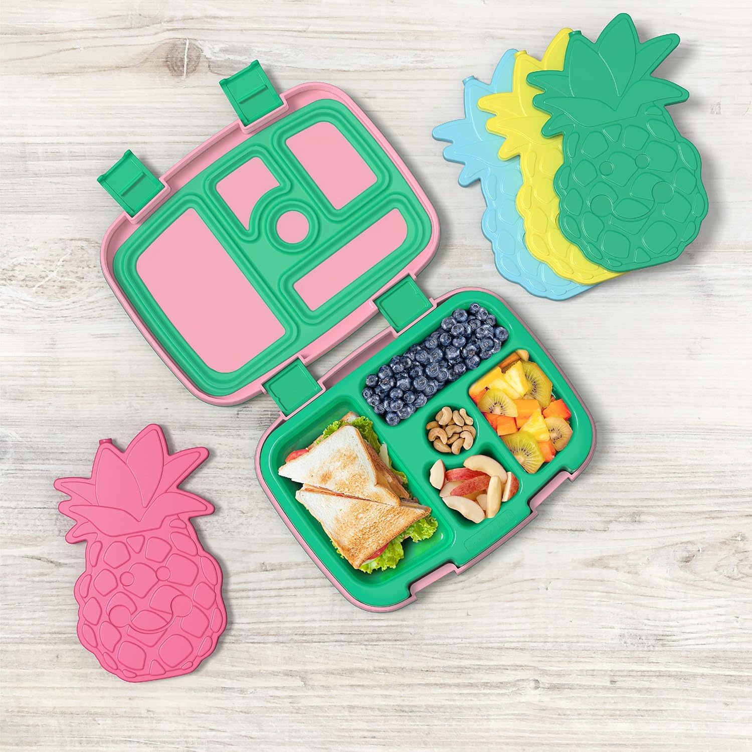 image:imageBentgo Buddies Reusable Ice Packs for Kids  Slim Design for Lunch Boxes Lunch Bags and Coolers Quick Freeze PFAS and BPAFree Multicolored 4Pack DinosaurTropical