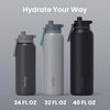image:imageBentgo Flip 2in1 Straw amp Chug LeakProof Insulated Water Bottle 24 fl oz  Premium 188 Stainless SteelTripleLayer Vacuum Insulation 24Hour Cold BPA amp PFASFree Cafe Au LaitGray Surf