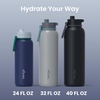 image:imageBentgo Flip 2in1 Straw amp Chug LeakProof Insulated Water Bottle 24 fl oz  Premium 188 Stainless SteelTripleLayer Vacuum Insulation 24Hour Cold BPA amp PFASFree Cafe Au LaitPrep Blue