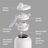 image:imageBentgo Flip 2in1 Straw amp Chug LeakProof Insulated Water Bottle 24 fl oz  Premium 188 Stainless SteelTripleLayer Vacuum Insulation 24Hour Cold BPA amp PFASFree Cafe Au LaitBlanc