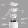 image:imageBentgo Flip 2in1 Straw amp Chug LeakProof Insulated Water Bottle 24 fl oz  Premium 188 Stainless SteelTripleLayer Vacuum Insulation 24Hour Cold BPA amp PFASFree Cafe Au LaitBlanc