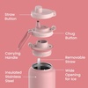 image:imageBentgo Flip 2in1 Straw amp Chug LeakProof Insulated Water Bottle 24 fl oz  Premium 188 Stainless SteelTripleLayer Vacuum Insulation 24Hour Cold BPA amp PFASFree Cafe Au LaitBlushing