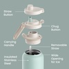 image:imageBentgo Flip 2in1 Straw amp Chug LeakProof Insulated Water Bottle 24 fl oz  Premium 188 Stainless SteelTripleLayer Vacuum Insulation 24Hour Cold BPA amp PFASFree Cafe Au LaitSunDay