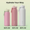 image:imageBentgo Flip 2in1 Straw amp Chug LeakProof Insulated Water Bottle 24 fl oz  Premium 188 Stainless SteelTripleLayer Vacuum Insulation 24Hour Cold BPA amp PFASFree Cafe Au LaitSherbet