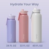 image:imageBentgo Flip 2in1 Straw amp Chug LeakProof Insulated Water Bottle 24 fl oz  Premium 188 Stainless SteelTripleLayer Vacuum Insulation 24Hour Cold BPA amp PFASFree Cafe Au LaitLilac Cloud