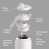 image:imageBentgo Flip 2in1 Straw amp Chug LeakProof Insulated Water Bottle 24 fl oz  Premium 188 Stainless SteelTripleLayer Vacuum Insulation 24Hour Cold BPA amp PFASFree Cafe Au LaitBlanc