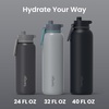 image:imageBentgo Flip 2in1 Straw amp Chug LeakProof Insulated Water Bottle 24 fl oz  Premium 188 Stainless SteelTripleLayer Vacuum Insulation 24Hour Cold BPA amp PFASFree Cafe Au LaitBack to Black