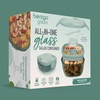 image:imageBentgo Glass Salad Container with Airtight Lid amp LeakProof Sauce Cup  76Cup Salad Bowl 4Compartment Bento Tray amp Reusable Fork BPAFree for Meal Prep Office amp More Light BlueMod Curve  Serene Green