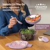 image:imageBentgo Glass Salad Container with Airtight Lid amp LeakProof Sauce Cup  76Cup Salad Bowl 4Compartment Bento Tray amp Reusable Fork BPAFree for Meal Prep Office amp More Light BlueFloral Maximalist  Bouquet