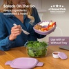 image:imageBentgo Glass Salad Container with Airtight Lid amp LeakProof Sauce Cup  76Cup Salad Bowl 4Compartment Bento Tray amp Reusable Fork BPAFree for Meal Prep Office amp More Light BlueLavender