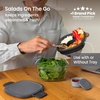 image:imageBentgo Glass Salad Container with Airtight Lid amp LeakProof Sauce Cup  76Cup Salad Bowl 4Compartment Bento Tray amp Reusable Fork BPAFree for Meal Prep Office amp More Light BlueDark Gray