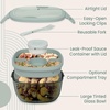 image:imageBentgo Glass Salad Container with Airtight Lid amp LeakProof Sauce Cup  76Cup Salad Bowl 4Compartment Bento Tray amp Reusable Fork BPAFree for Meal Prep Office amp More Light BlueMod Curve  Serene Green