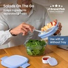 image:imageBentgo Glass Salad Container with Airtight Lid amp LeakProof Sauce Cup  76Cup Salad Bowl 4Compartment Bento Tray amp Reusable Fork BPAFree for Meal Prep Office amp More Light BlueLight Blue