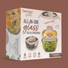 image:imageBentgo Glass Salad Container with Airtight Lid amp LeakProof Sauce Cup  76Cup Salad Bowl 4Compartment Bento Tray amp Reusable Fork BPAFree for Meal Prep Office amp More Light BlueInky Abstract  Neutrals