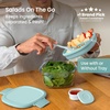 image:imageBentgo Glass Salad Container with Airtight Lid amp LeakProof Sauce Cup  76Cup Salad Bowl 4Compartment Bento Tray amp Reusable Fork BPAFree for Meal Prep Office amp More Light BlueCoastal Seaglass