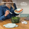image:imageBentgo Glass Salad Container with Airtight Lid amp LeakProof Sauce Cup  76Cup Salad Bowl 4Compartment Bento Tray amp Reusable Fork BPAFree for Meal Prep Office amp More Light BlueMod Curve  Serene Green