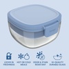 image:imageBentgo Glass Salad Container with Airtight Lid amp LeakProof Sauce Cup  76Cup Salad Bowl 4Compartment Bento Tray amp Reusable Fork BPAFree for Meal Prep Office amp More Light BlueLight Blue