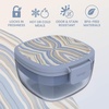 image:imageBentgo Glass Salad Container with Airtight Lid amp LeakProof Sauce Cup  76Cup Salad Bowl 4Compartment Bento Tray amp Reusable Fork BPAFree for Meal Prep Office amp More Light BlueWildly Chic  Soft Blue