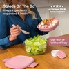 image:imageBentgo Glass Salad Container with Airtight Lid amp LeakProof Sauce Cup  76Cup Salad Bowl 4Compartment Bento Tray amp Reusable Fork BPAFree for Meal Prep Office amp More Light BlueRose