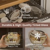 image:imageBentgo Glass Salad Container with Airtight Lid amp LeakProof Sauce Cup  76Cup Salad Bowl 4Compartment Bento Tray amp Reusable Fork BPAFree for Meal Prep Office amp More Light BlueInky Abstract  Neutrals