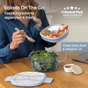 image:imageBentgo Glass Salad Container with Airtight Lid amp LeakProof Sauce Cup  76Cup Salad Bowl 4Compartment Bento Tray amp Reusable Fork BPAFree for Meal Prep Office amp More Light BlueWildly Chic  Soft Blue