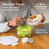 image:imageBentgo Glass Salad Container with Airtight Lid amp LeakProof Sauce Cup  76Cup Salad Bowl 4Compartment Bento Tray amp Reusable Fork BPAFree for Meal Prep Office amp More Light BlueWhite