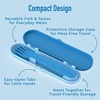 image:imageBentgo Kids Plastic Utensil Set with Fork Spoon amp Storage Case  Reusable PFAS amp BPAFree EasyGrip Handles Lightweight Dishwasher Safe School Travel amp OntheGo SafariBlue