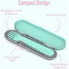 image:imageBentgo Kids Plastic Utensil Set with Fork Spoon amp Storage Case  Reusable PFAS amp BPAFree EasyGrip Handles Lightweight Dishwasher Safe School Travel amp OntheGo SafariPuppy Love