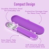 image:imageBentgo Kids Plastic Utensil Set with Fork Spoon amp Storage Case  Reusable PFAS amp BPAFree EasyGrip Handles Lightweight Dishwasher Safe School Travel amp OntheGo PurplePurple