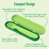 image:imageBentgo Kids Plastic Utensil Set with Fork Spoon amp Storage Case  Reusable PFAS amp BPAFree EasyGrip Handles Lightweight Dishwasher Safe School Travel amp OntheGo SafariSafari