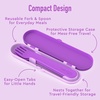 image:imageBentgo Kids Plastic Utensil Set with Fork Spoon amp Storage Case  Reusable PFAS amp BPAFree EasyGrip Handles Lightweight Dishwasher Safe School Travel amp OntheGo SafariPurple