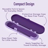 image:imageBentgo Kids Plastic Utensil Set with Fork Spoon amp Storage Case  Reusable PFAS amp BPAFree EasyGrip Handles Lightweight Dishwasher Safe School Travel amp OntheGo SafariUnicorn