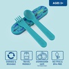 image:imageBentgo Kids Plastic Utensil Set with Fork Spoon amp Storage Case  Reusable PFAS amp BPAFree EasyGrip Handles Lightweight Dishwasher Safe School Travel amp OntheGo SafariSharks
