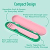 image:imageBentgo Kids Plastic Utensil Set with Fork Spoon amp Storage Case  Reusable PFAS amp BPAFree EasyGrip Handles Lightweight Dishwasher Safe School Travel amp OntheGo SafariTropical