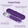 image:imageBentgo Kids Plastic Utensil Set with Fork Spoon amp Storage Case  Reusable PFAS amp BPAFree EasyGrip Handles Lightweight Dishwasher Safe School Travel amp OntheGo PurpleUnicorn