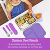 image:imageBentgo Kids Plastic Utensil Set with Fork Spoon amp Storage Case  Reusable PFAS amp BPAFree EasyGrip Handles Lightweight Dishwasher Safe School Travel amp OntheGo PurplePurple