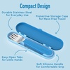 image:imageBentgo Kids Plastic Utensil Set with Fork Spoon amp Storage Case  Reusable PFAS amp BPAFree EasyGrip Handles Lightweight Dishwasher Safe School Travel amp OntheGo PurpleBlue