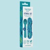 image:imageBentgo Kids Plastic Utensil Set with Fork Spoon amp Storage Case  Reusable PFAS amp BPAFree EasyGrip Handles Lightweight Dishwasher Safe School Travel amp OntheGo SafariSharks