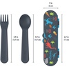 image:imageBentgo Kids Plastic Utensil Set with Fork Spoon amp Storage Case  Reusable PFAS amp BPAFree EasyGrip Handles Lightweight Dishwasher Safe School Travel amp OntheGo SafariDino