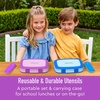image:imageBentgo Kids Plastic Utensil Set with Fork Spoon amp Storage Case  Reusable PFAS amp BPAFree EasyGrip Handles Lightweight Dishwasher Safe School Travel amp OntheGo SafariPurple