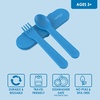image:imageBentgo Kids Plastic Utensil Set with Fork Spoon amp Storage Case  Reusable PFAS amp BPAFree EasyGrip Handles Lightweight Dishwasher Safe School Travel amp OntheGo SafariBlue